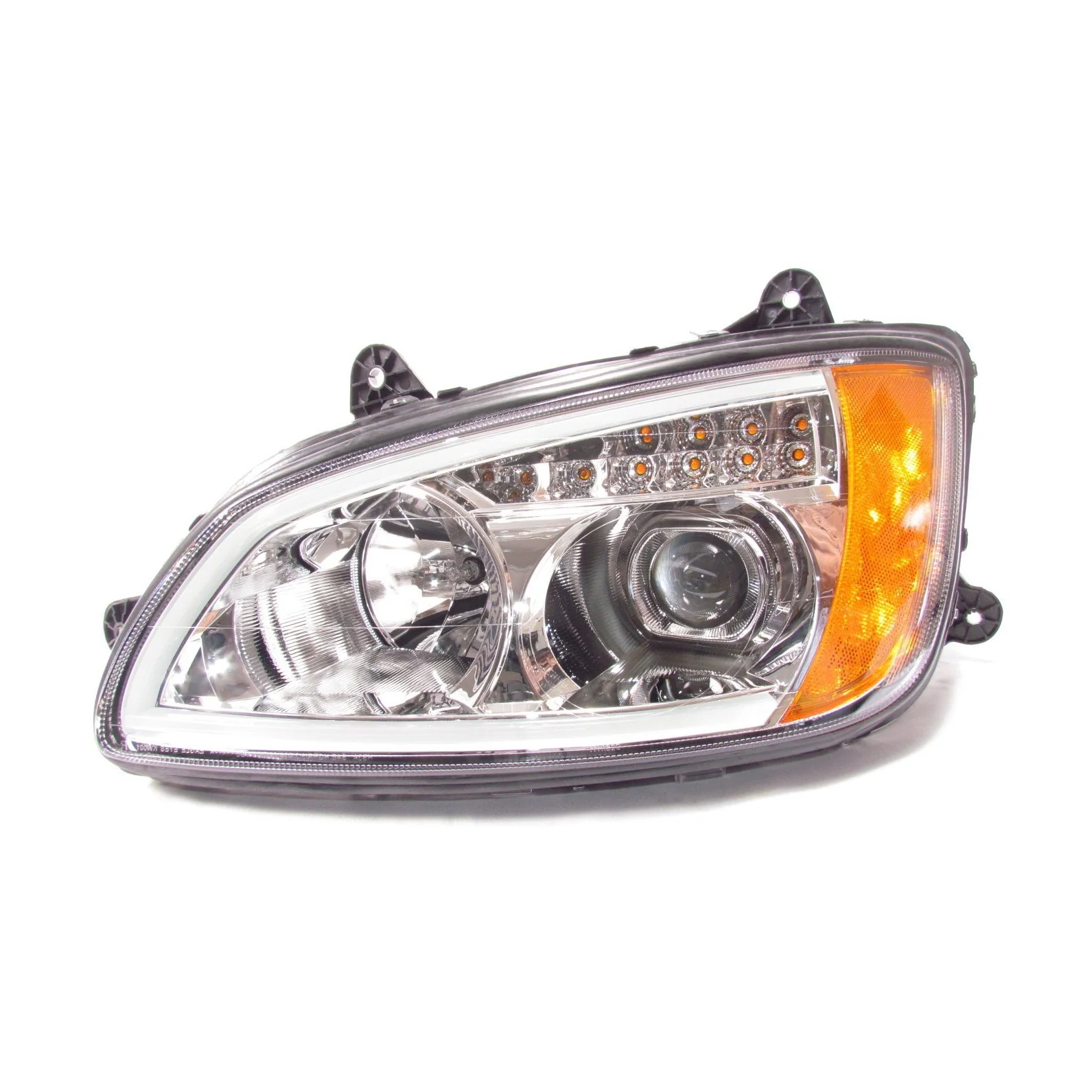 Chrome Projector Headlights w/LED Bar Set for Kenworth T660 - Image 8